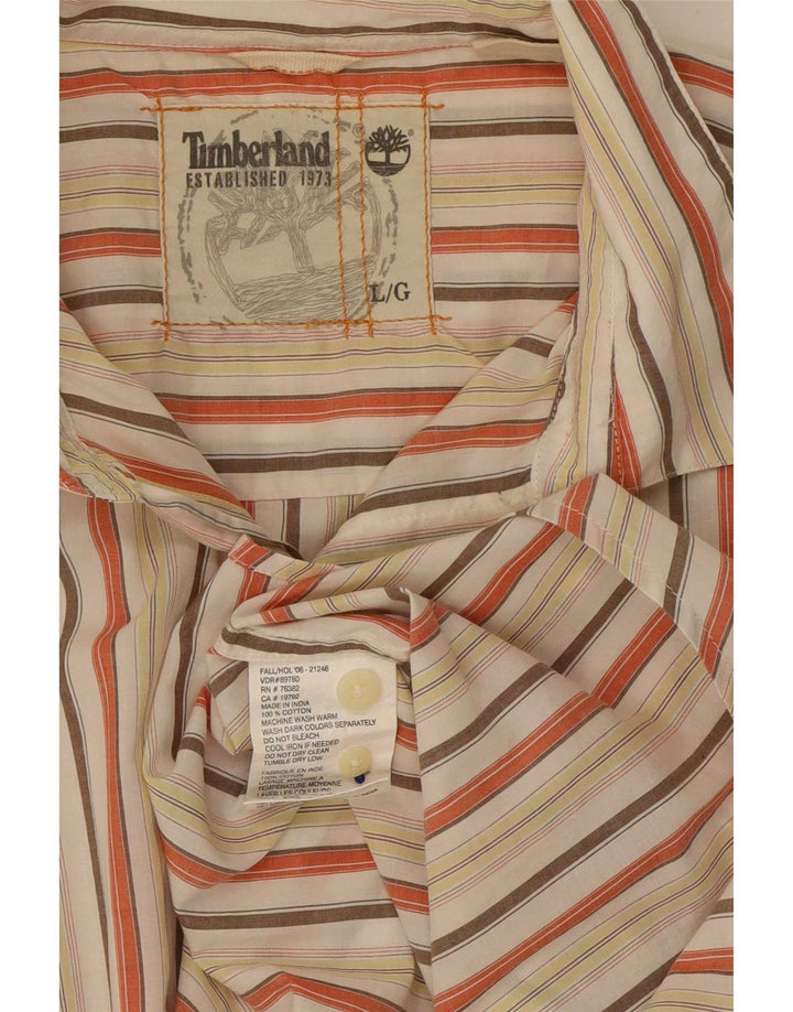 Koszula męska Timberland, duża, bawełniana w kolorowe paski