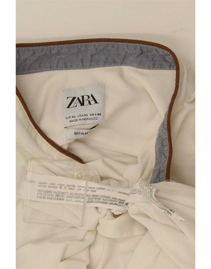 Koszula męska Zara XL, biała, bawełniana