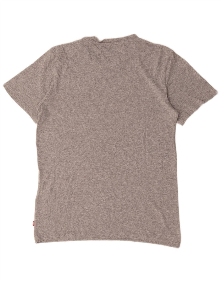 Męski T-shirt z grafiką Levi's, mały, szary, nakrapiany, bawełniany