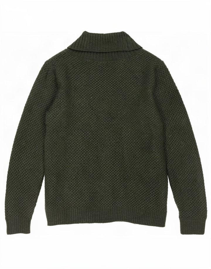 Marks & Spencer Męski sweter z dekoltem w kształcie litery V, mały, zielony, akrylowy