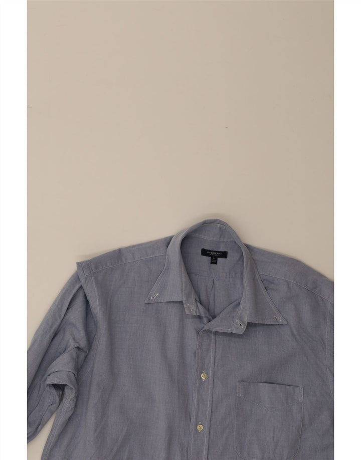 BURBERRY Mens Shirt Size 41 Large Blue Cotton Vintage Burberry and Second-Hand Burberry from Messina Hembry 