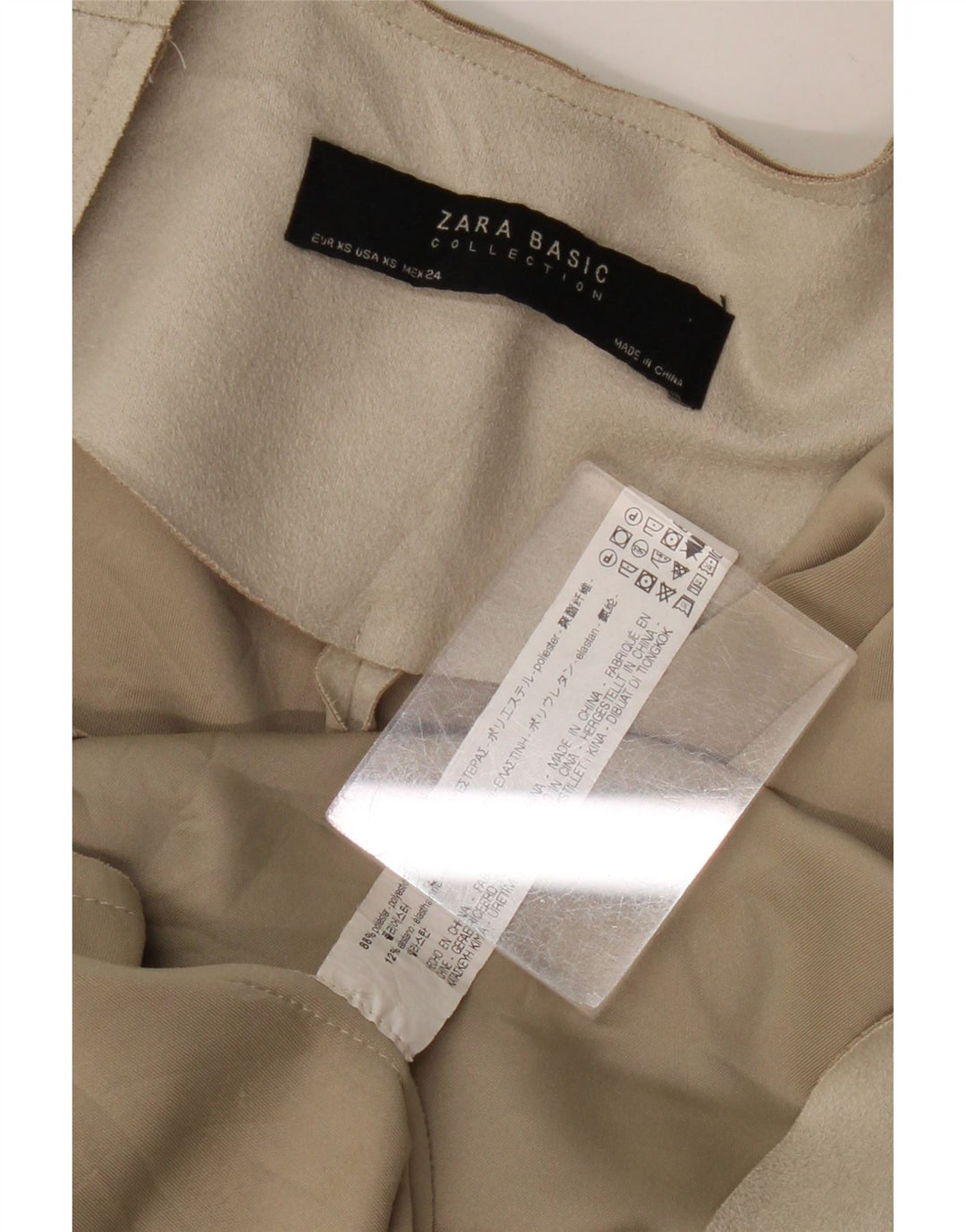 Zara damski otwarty płaszcz oversize UK 6 XS beżowy poliester