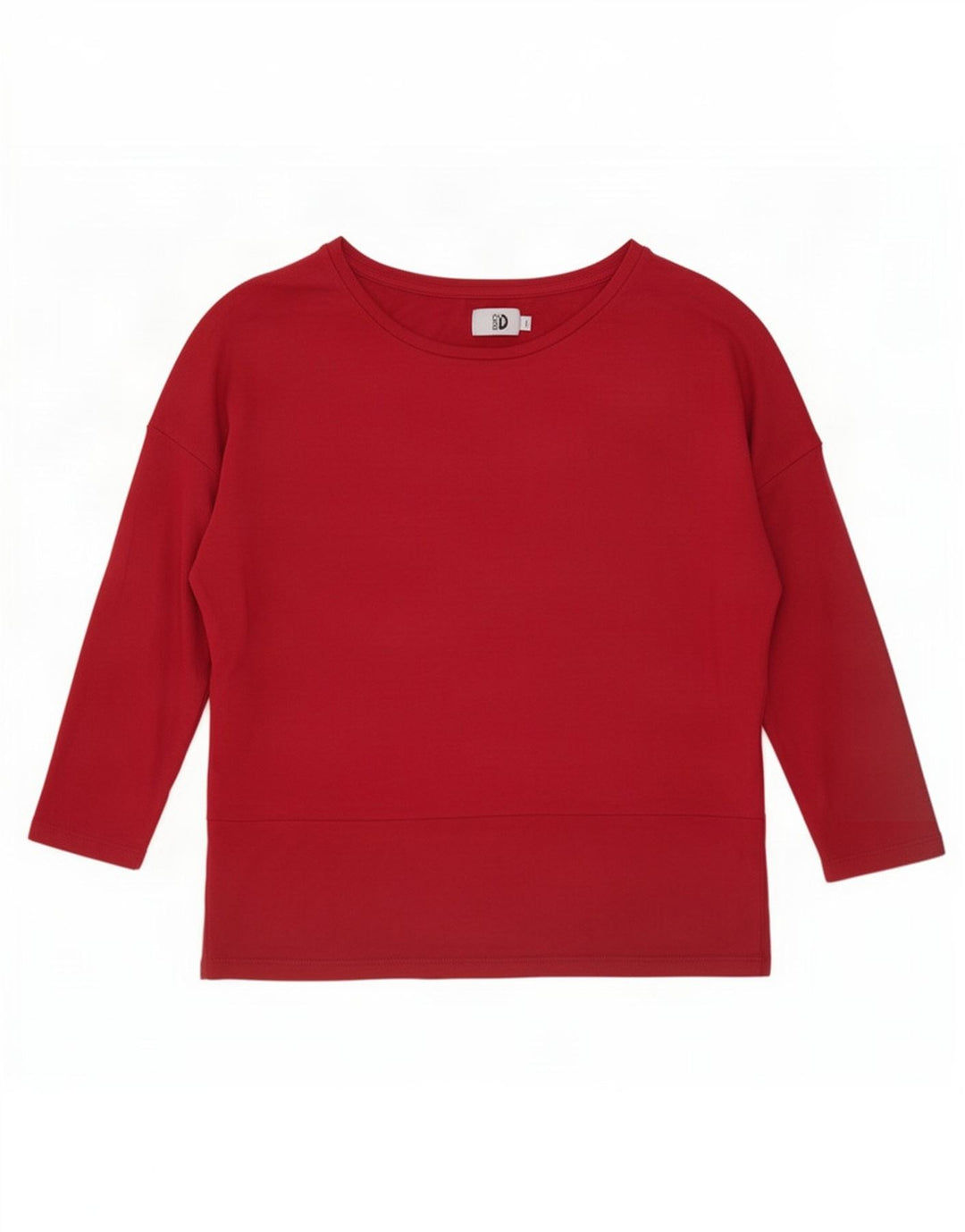 Damski top oversize z rękawem 3/4 firmy Dack, UK 14, średni burgund