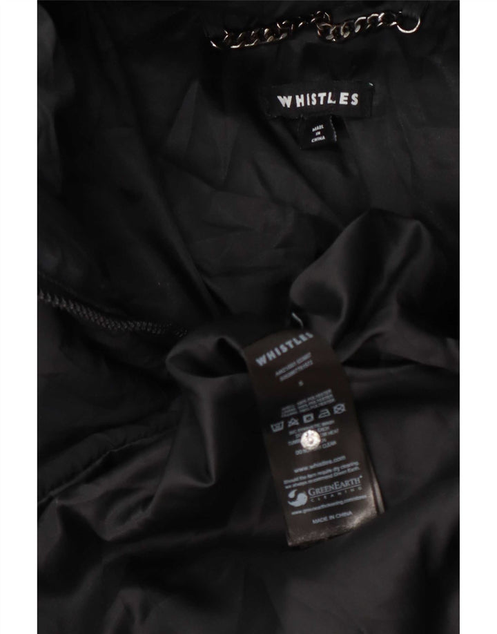 Whistles Damski płaszcz z kapturem, oversize, wyściełany UK 10, mały, czarny poliester