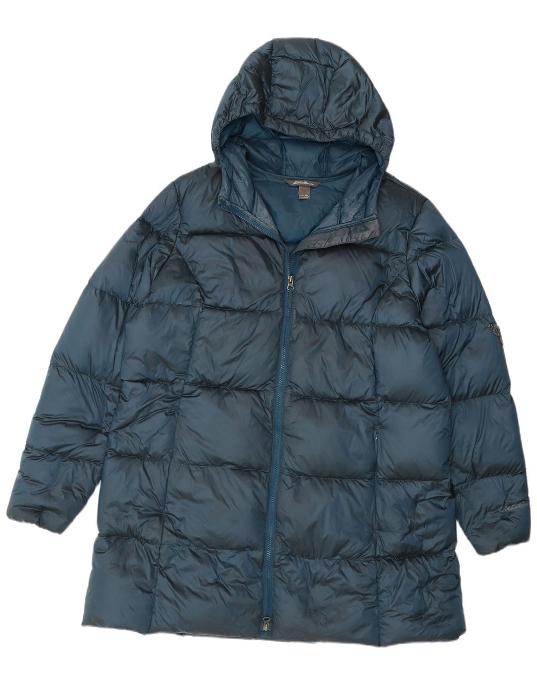 Damska ocieplana kurtka z kapturem Eddie Bauer UK 20 2XL Niebieski nylon