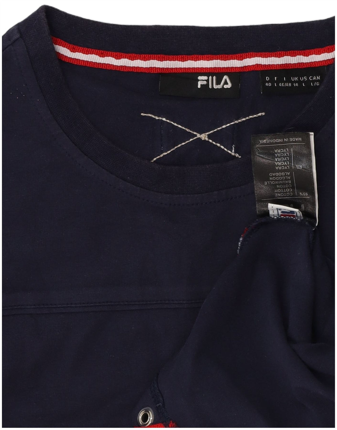 T-shirt damski FILA Top UK 14, duży, granatowy, bawełniany