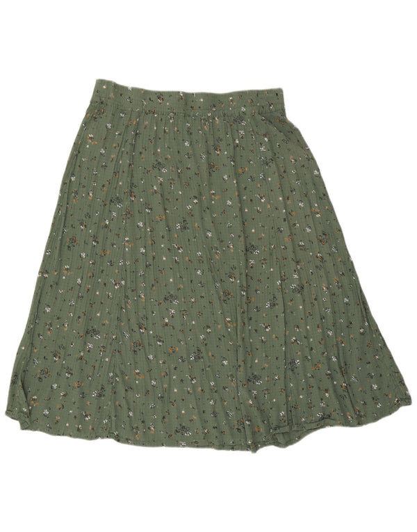 Damska spódnica w kształcie litery A Fat Face UK 18 XL W36 Zielona wiskoza w kwiaty