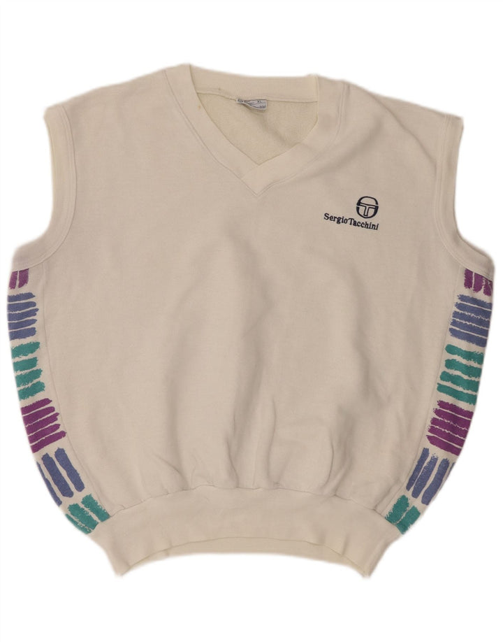 Męski podkoszulek bez rękawów Sergio Tacchini XL, biały akryl