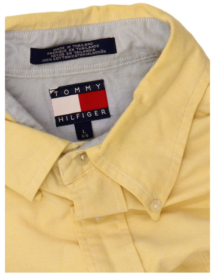 Koszula męska Tommy Hilfiger, duża, żółta, bawełniana