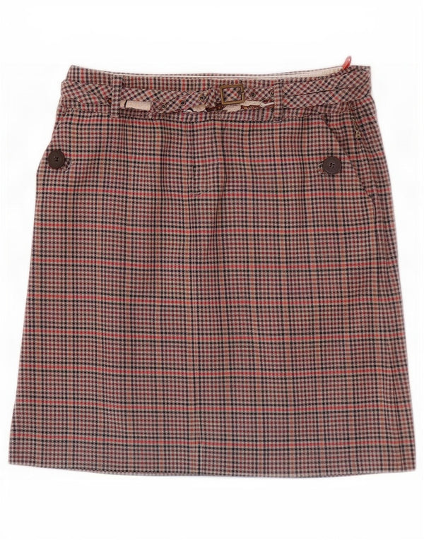 Damska mini spódniczka Ben Sherman mała W27 brązowa bawełniana krata