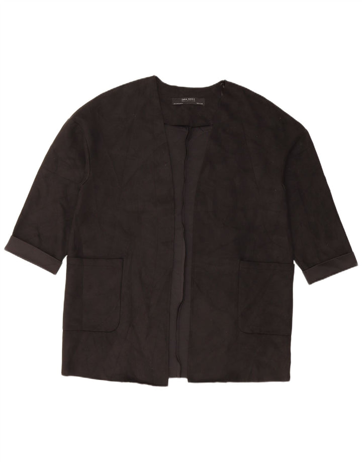 Damska marynarka Zara Oversize z rękawami 3/4 i otwartymi, UK 6 XS, czarny poliester