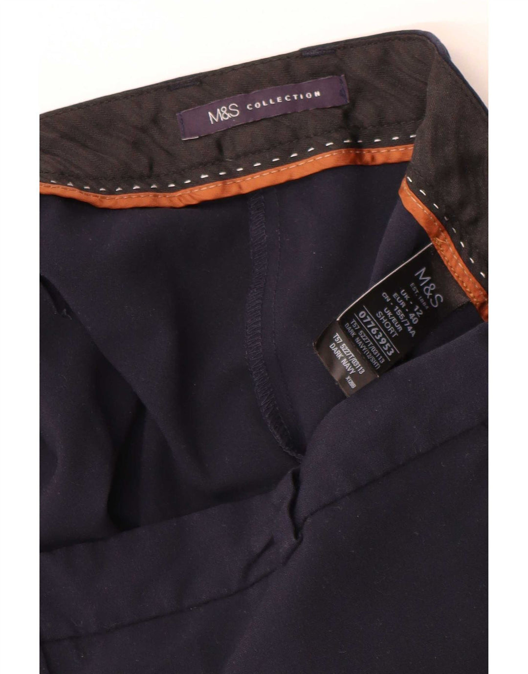 Damskie spodnie garniturowe Marks & Spencer UK 12 Medium W30 L28 Granatowe