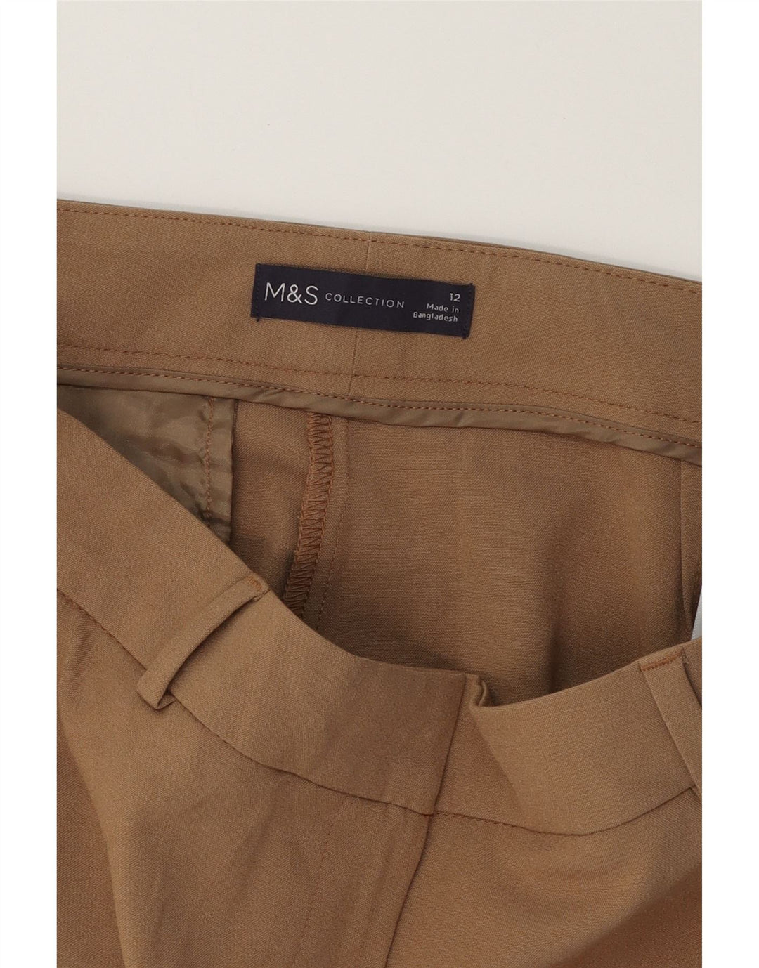 MARKS & SPENCER Womens Bootcut Chino Trousers US 12 Large W32 L30 Brown Vintage Marks & Spencer and Second-Hand Marks & Spencer from Messina Hembry 
