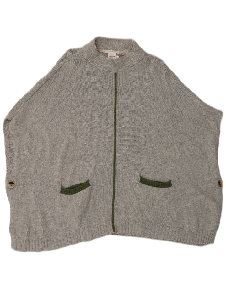 Damski sweter poncho White Stuff w jednym rozmiarze, szary, bawełniany