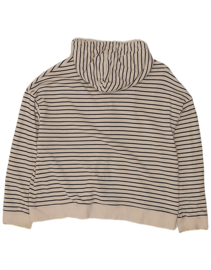 Damski sweter oversize z kapturem i zamkiem błyskawicznym Joules UK 16, duże białe paski