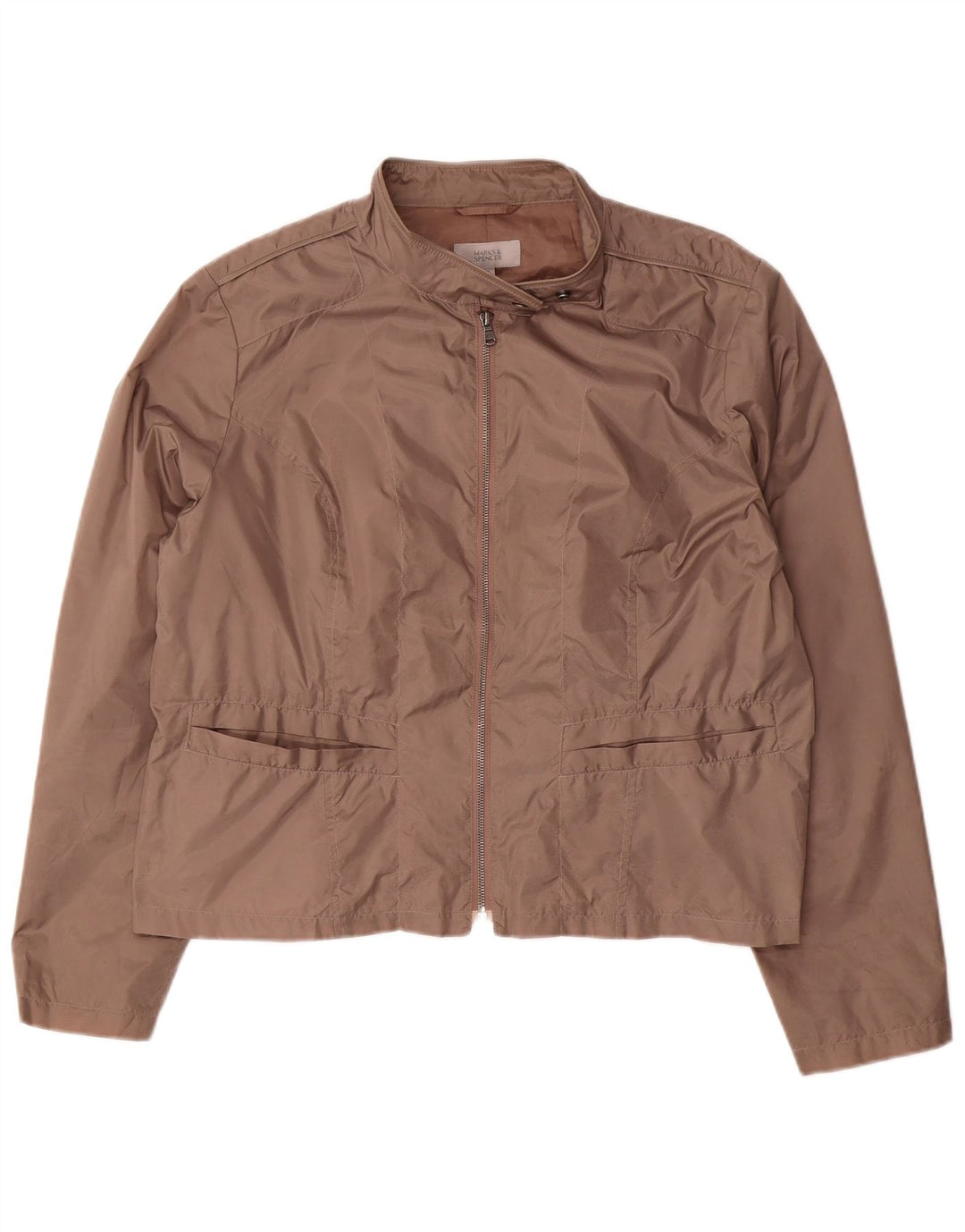 Damska kurtka bomber Marks & Spencer UK 20 2XL Brązowa Poliamid
