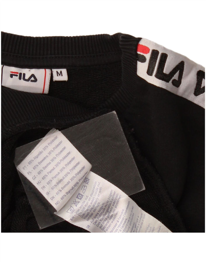 Damska bluza z grafiką Fila, UK 14, bawełna w kolorze średniej czerni