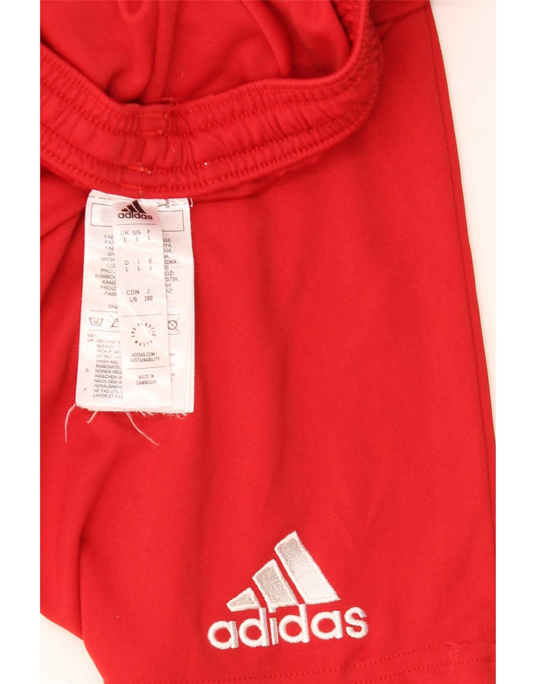 Męskie spodenki sportowe Adidas, duże, czerwone, poliestrowe