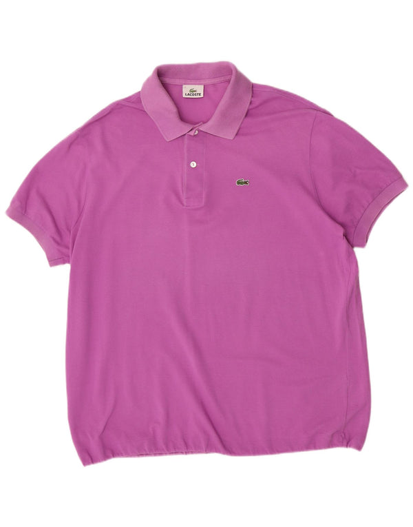 Męska koszulka polo Lacoste, rozmiar 7, 2XL, fioletowa bawełna