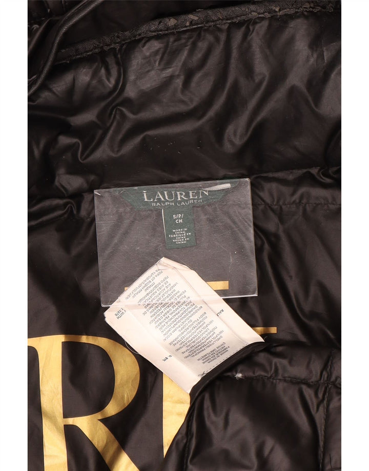 Damska wyściełana kurtka z kapturem Ralph Lauren UK 10, mała, czarna, poliester