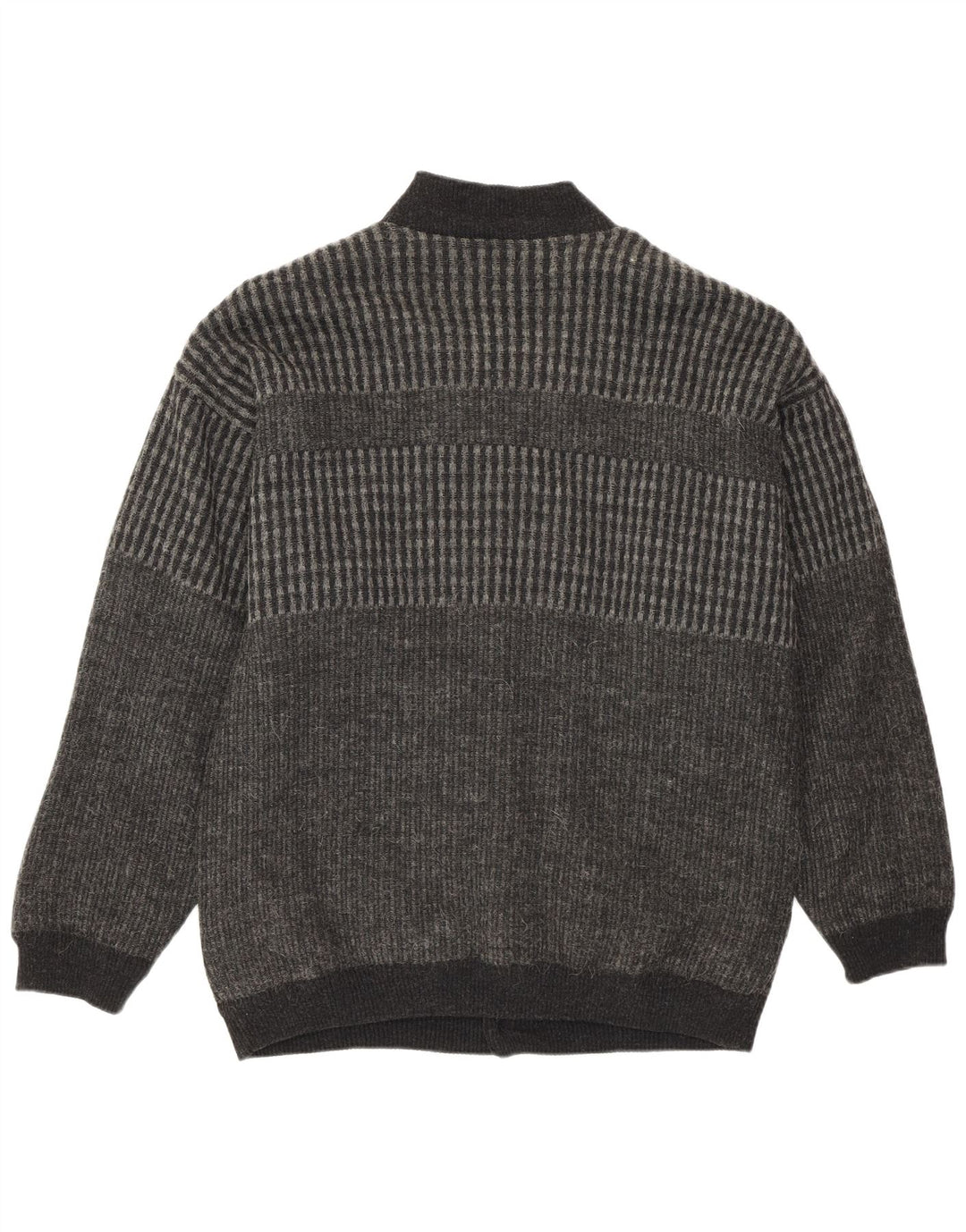 Settebello Męski sweter rozpinany Średni szary geometryczny akrylowy retro