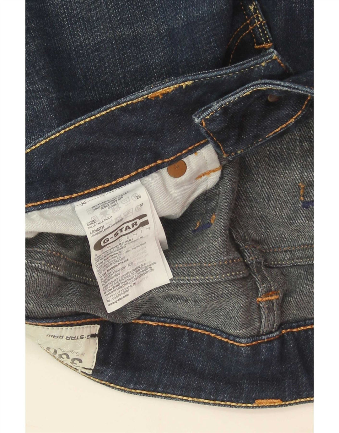 G-Star Damskie 3301 Slim Jeans W26 L32 Niebieska bawełna