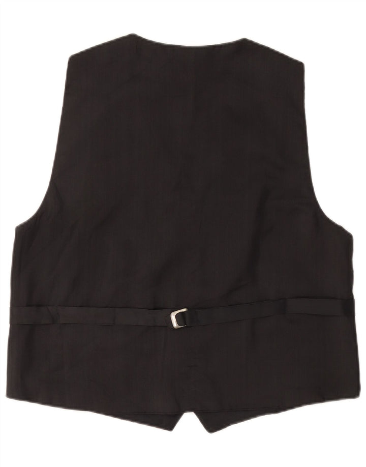 Vintage męska kamizelka w abstrakcyjny wzór, duża niebieska