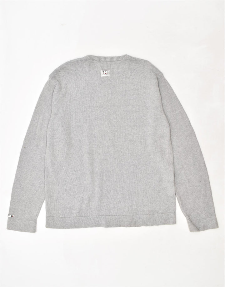 Męska bluza z grafiką TOMMY HILFIGER, duża, szara, bawełniana
