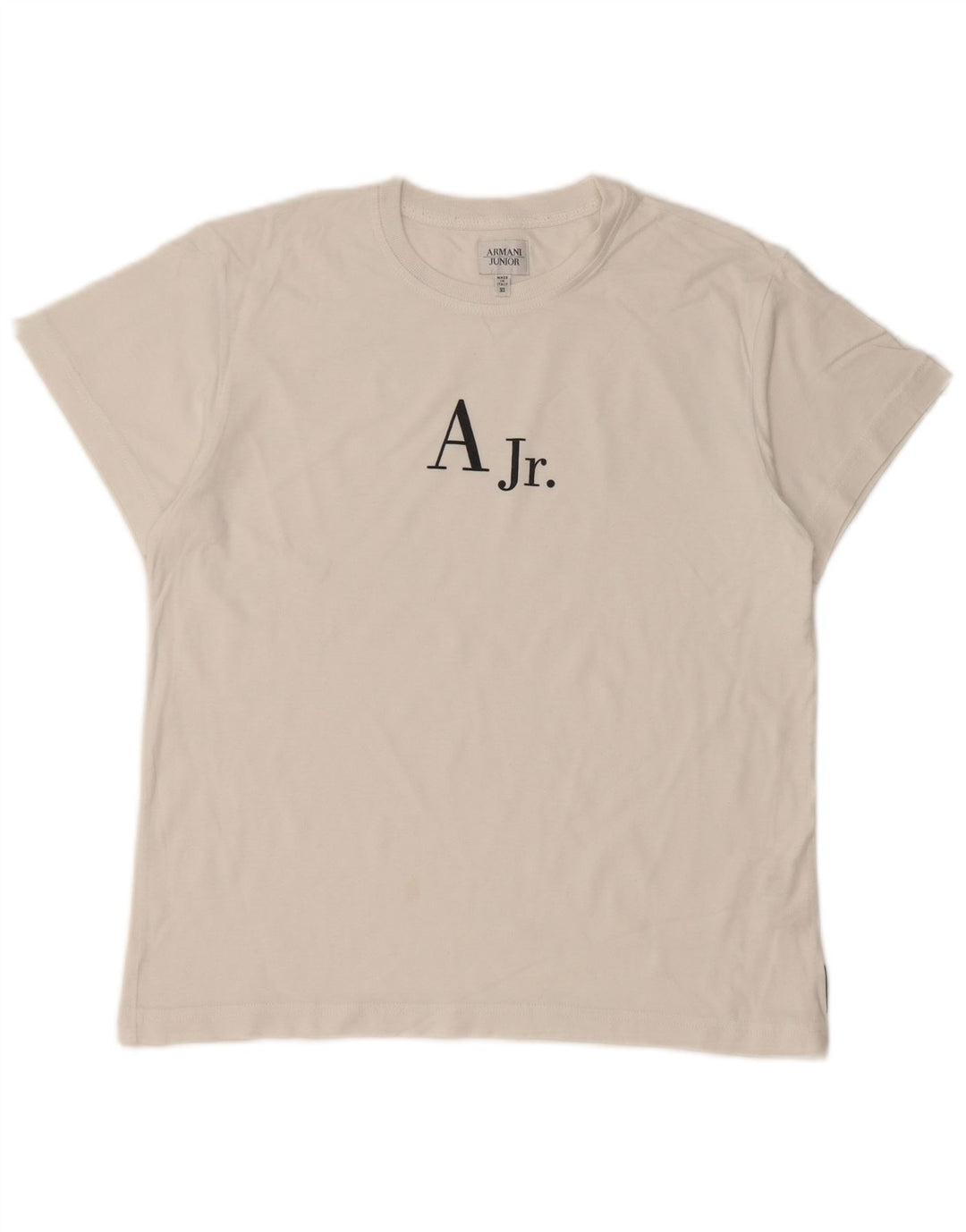 ARMANI JUNIOR Chłopięcy T-shirt z grafiką, 11-12 lat, biała bawełna