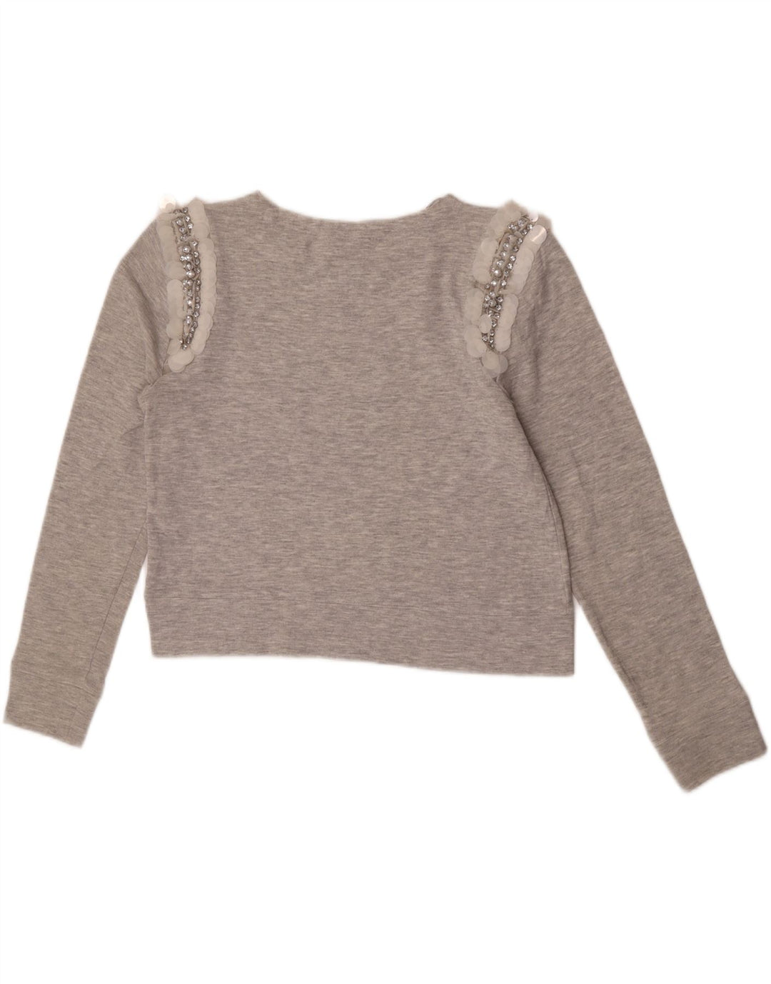 Damska bluza Zara Crop Sweter UK 12 Średnia szara bawełniana nakrapiana