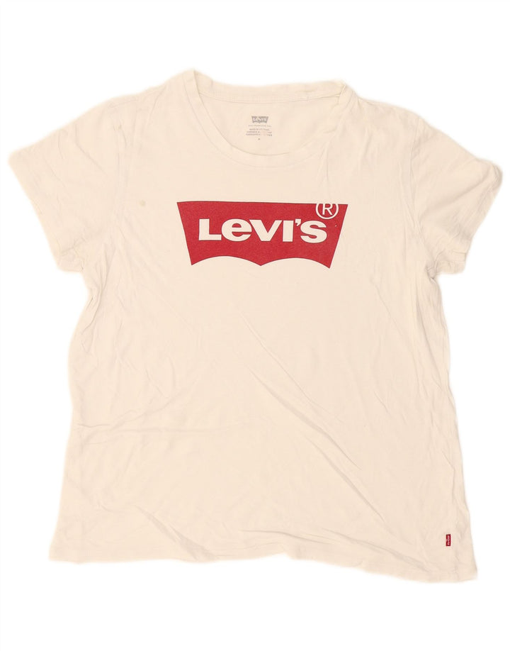 Damska koszulka z grafiką Levi's Top UK 14 Średnia biel