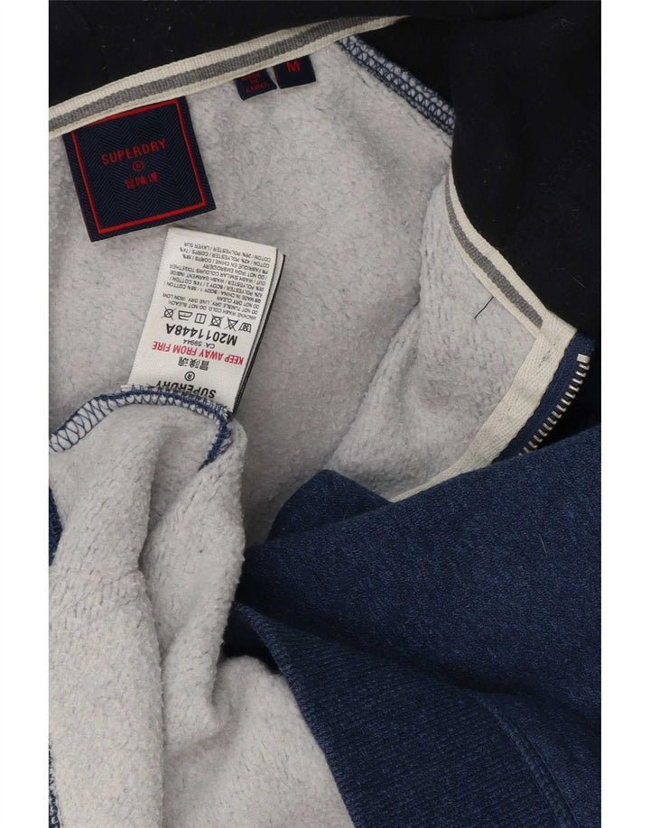 Męski sweter z kapturem i zamkiem Superdry, bawełniany, w kolorze średniego błękitu