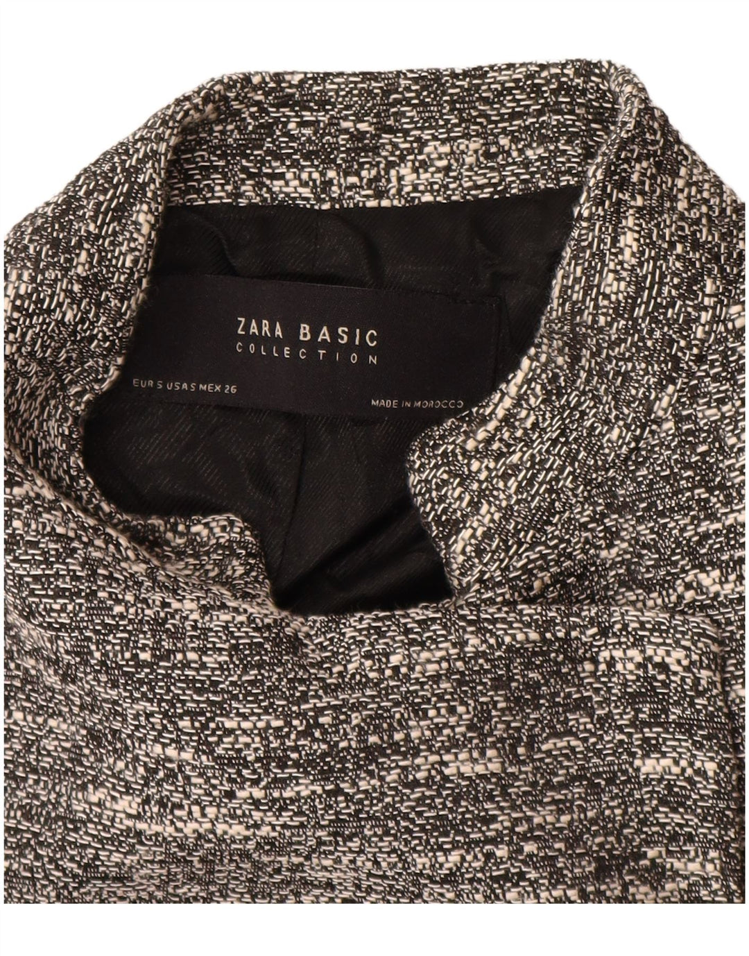 Płaszcz damski Zara Open UK 10 Small, szary, nakrapiany bawełniany