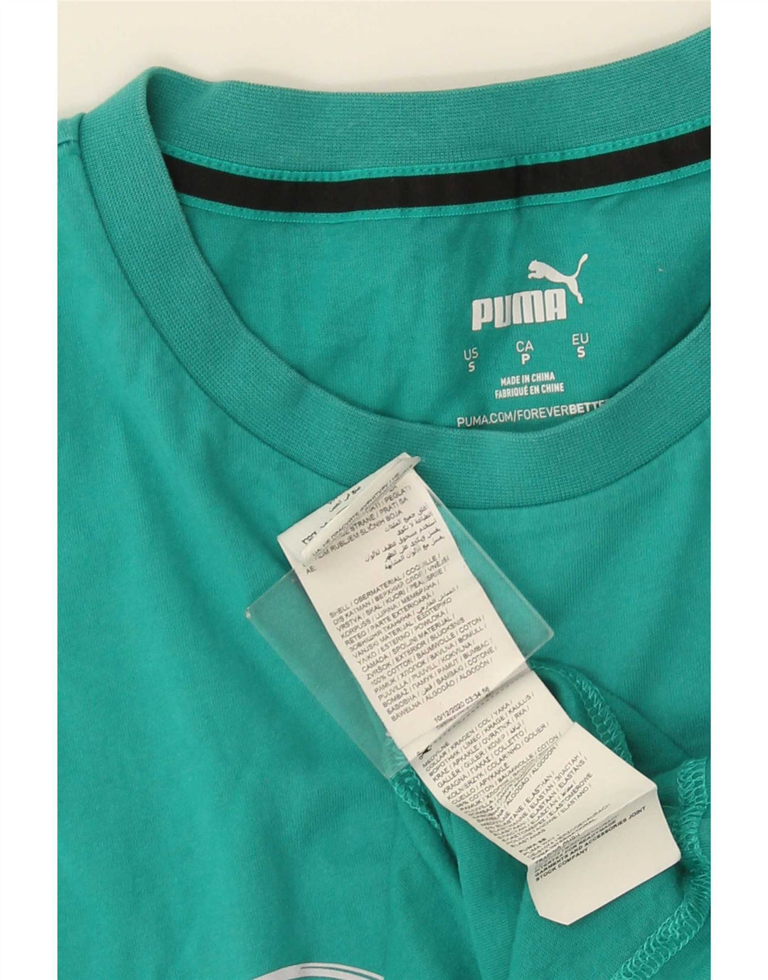 Męski T-shirt Puma z grafiką, mały, turkusowy, bawełniany