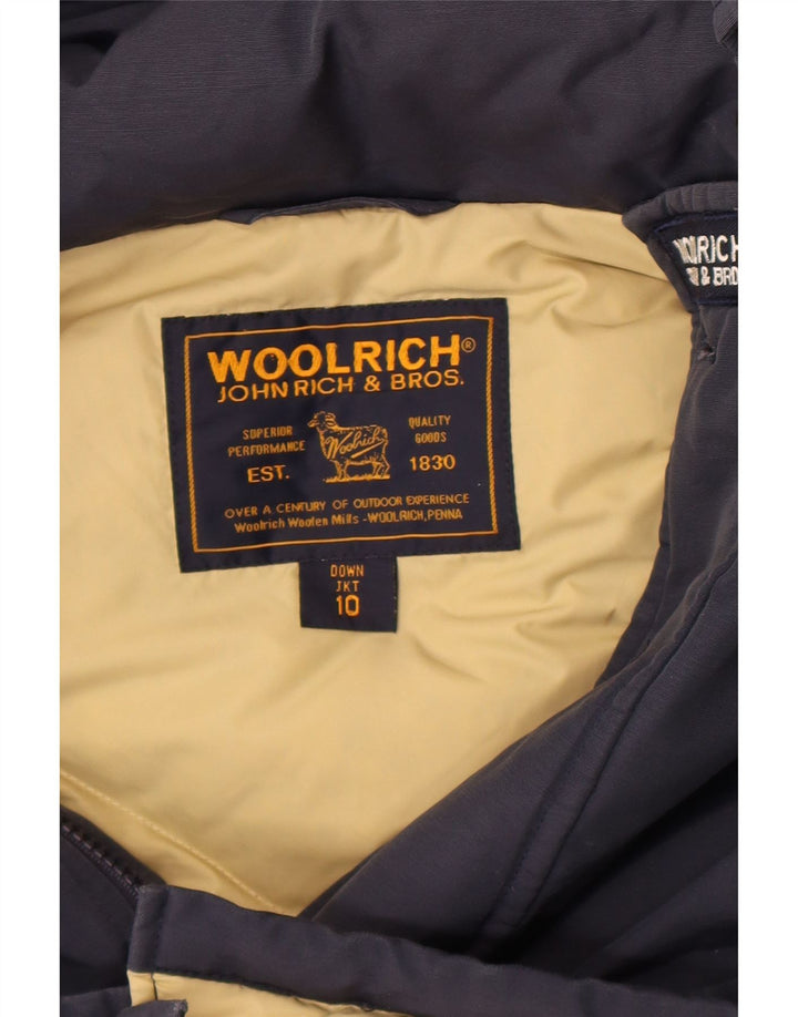 Wyściełana kurtka chłopięca z kapturem Woolrich 9-10 lat, granatowa