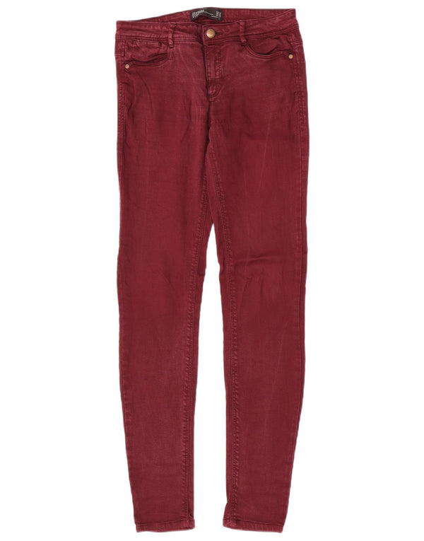 Zara Womens Trafaluc Skinny Jeans EU 38 Small W28 L31 Burgundy