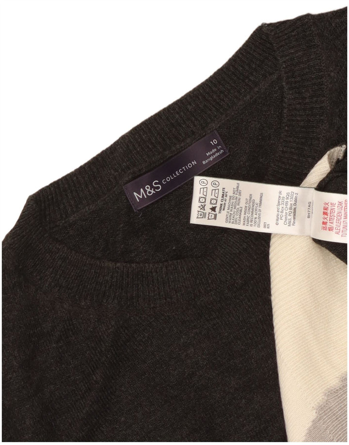 MARKS & SPENCER Damski sweter z dekoltem w łódkę, UK 10, mały, wielokolorowy