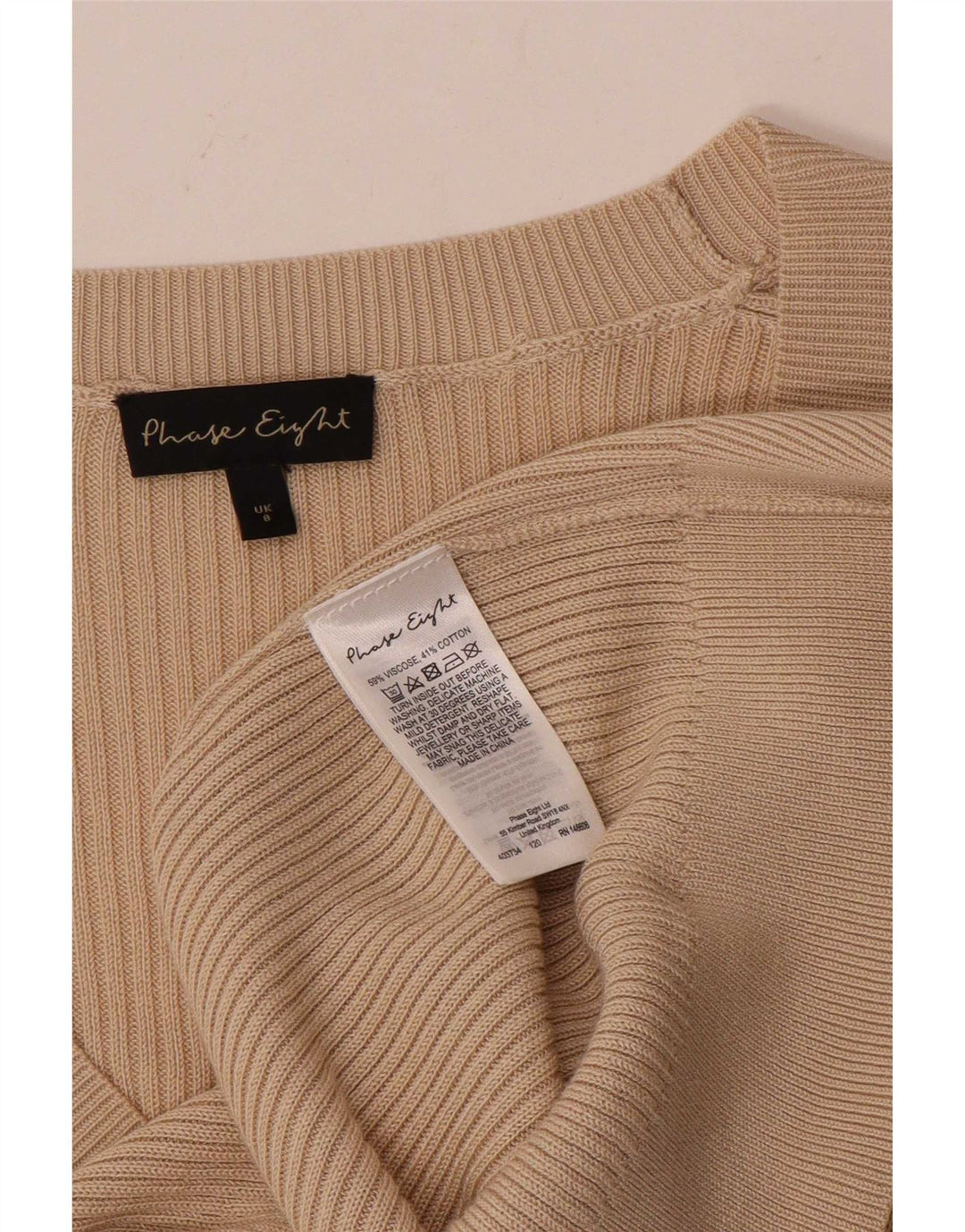Sweter damski Phase Eight UK 8 Small Beżowa Wiskoza