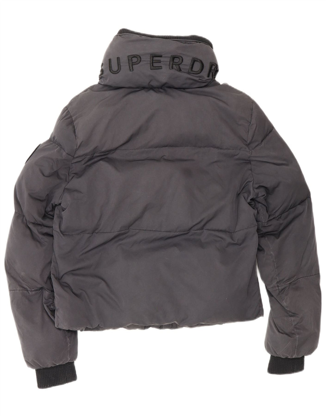 SUPERDRY Womens Oversized Graphic Padded Jacket UK 10 Small Black