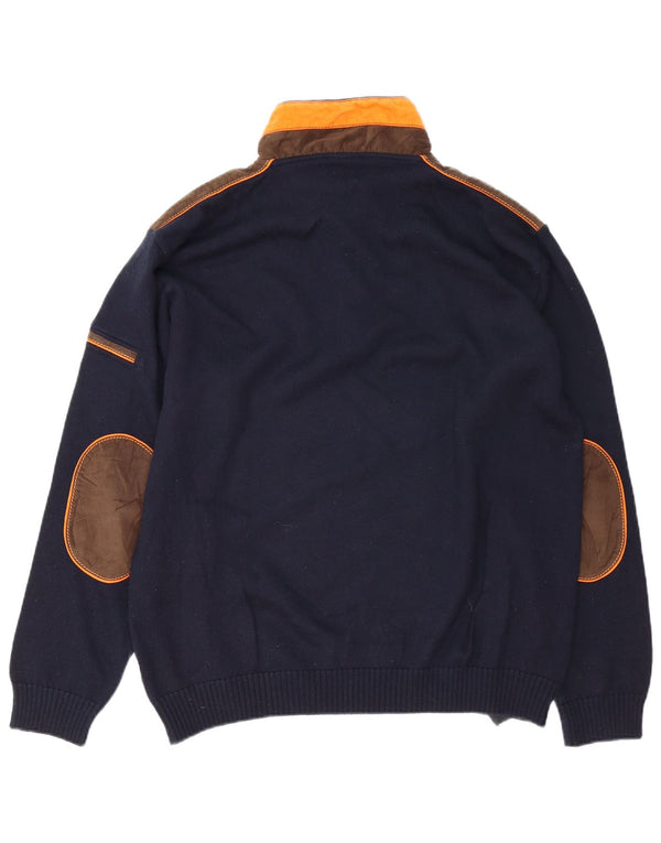 Męski sweter żeglarski Paul & Shark z zamkiem błyskawicznym, 2XL, granatowy