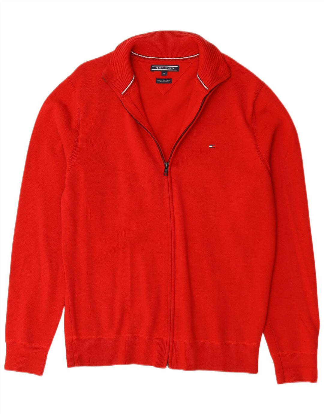 Męski sweter rozpinany Tommy Hilfiger w kolorze średniej czerwieni, bawełniany