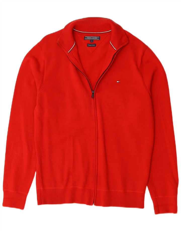Męski sweter rozpinany Tommy Hilfiger w kolorze średniej czerwieni, bawełniany