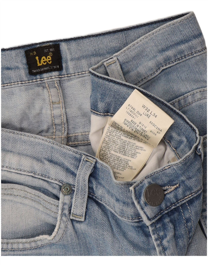 Lee Męskie Luke Slim Jeans W32 L34 Niebieskie bawełniane