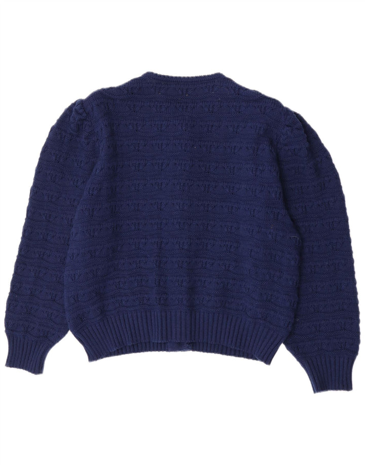 Sweter damski w stylu vintage, EU 50 3XL, granatowy, wełniany