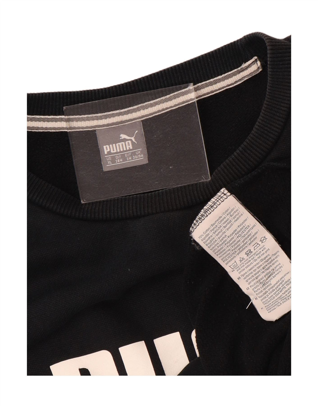 Dziewczęca bluza z grafiką PUMA, 13-14 lat, czarna bawełna