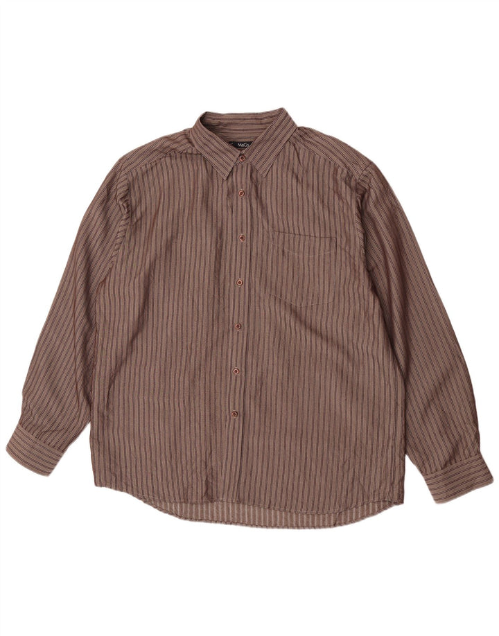 Koszula męska M&Co XL z wiskozy w brązowe paski