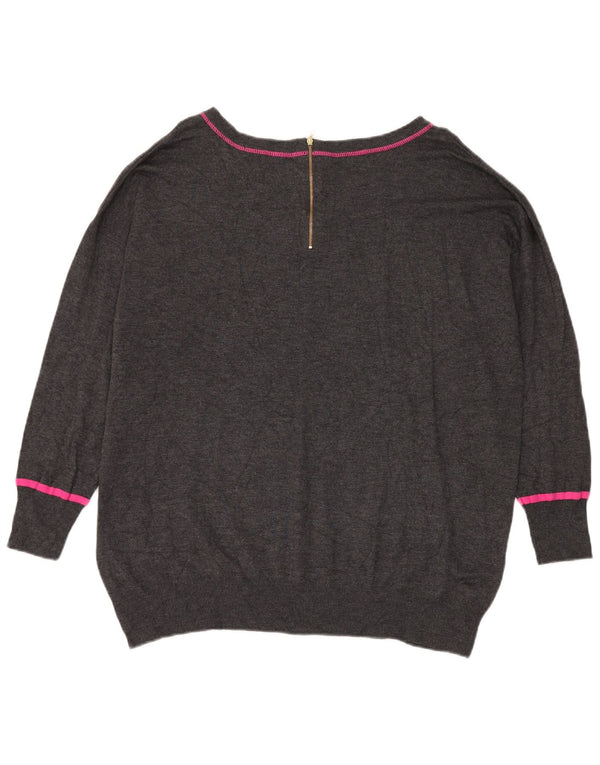 Marks & Spencer Damski sweter oversize z dekoltem w łódkę, UK 20 2XL, szary