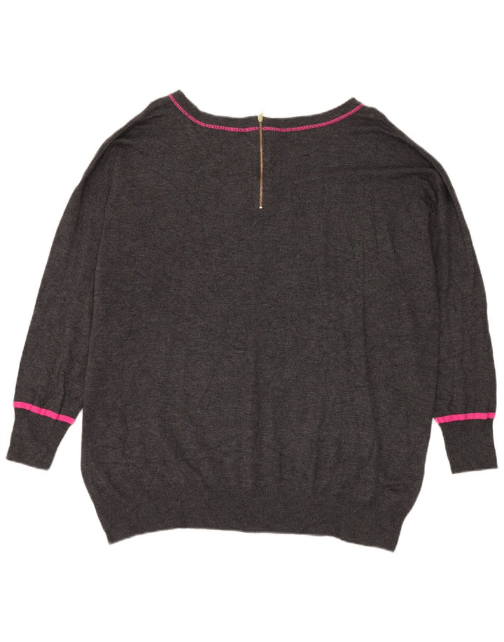 Marks & Spencer Damski sweter oversize z dekoltem w łódkę, UK 20 2XL, szary