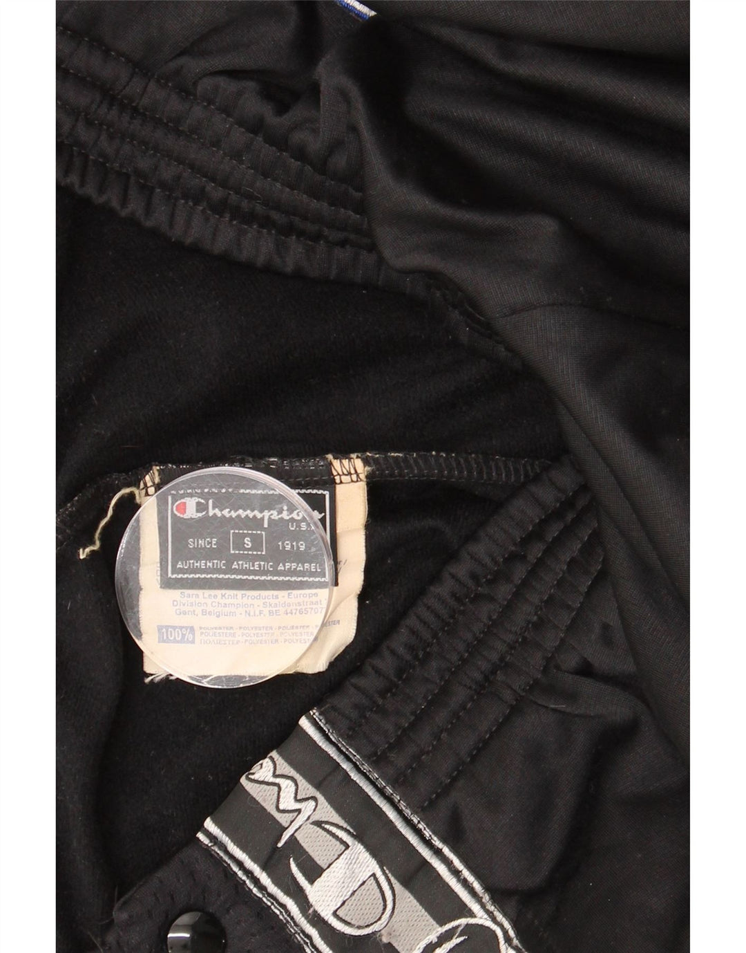 Damskie spodnie dresowe CHAMPION z grafiką UK 10, małe, czarne, poliestrowe