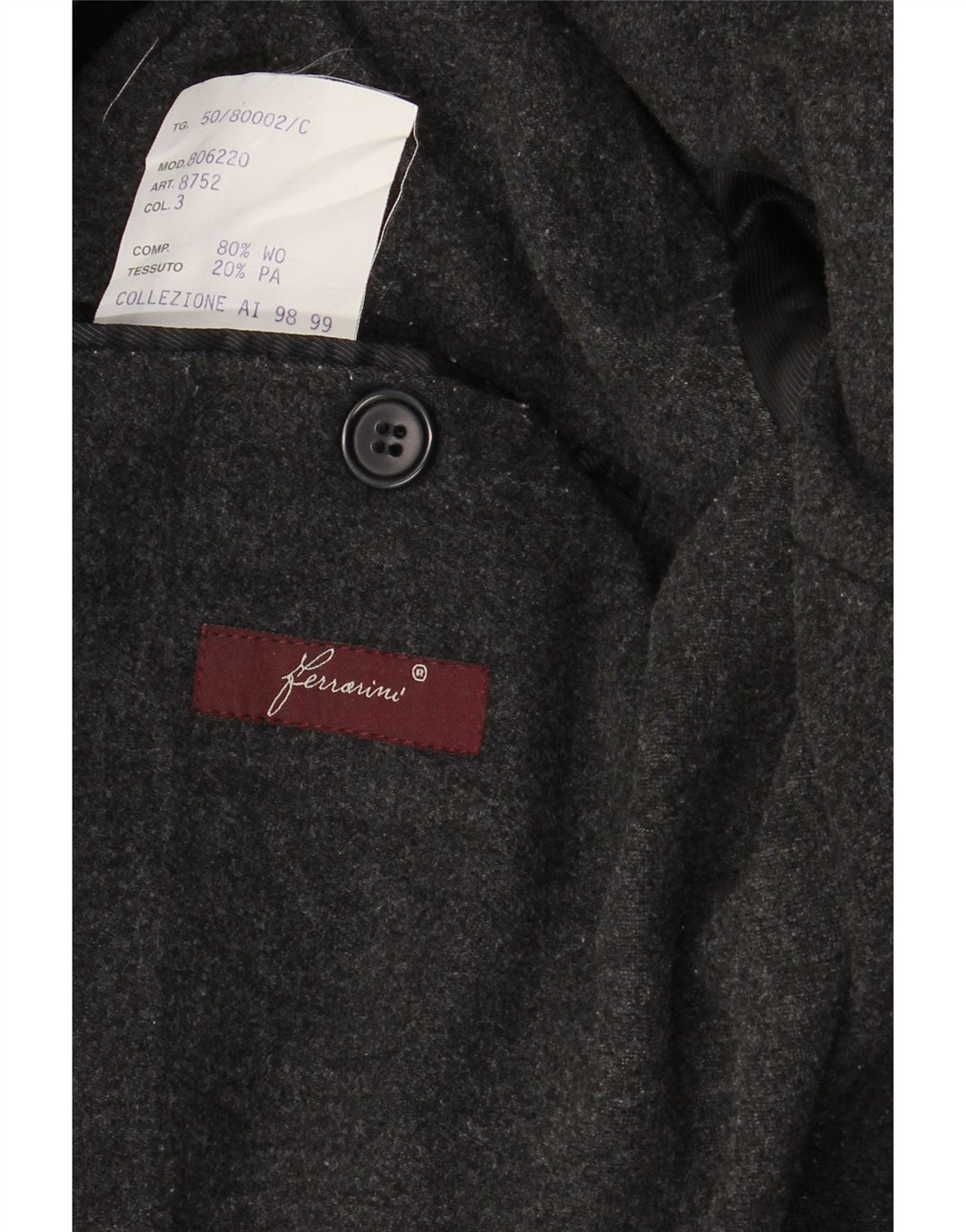 Płaszcz męski dwurzędowy VINTAGE IT 50, duży, granatowy, wełniany